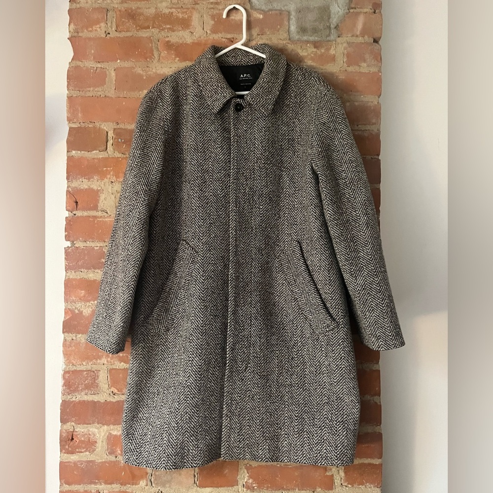 A.P.C Ivan Herringbone Wool Car Coat